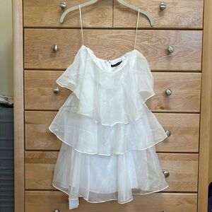 Abercrombie Organza Tiered Strapless Dress